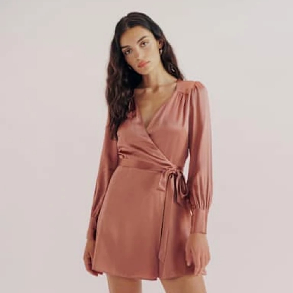 Reformation Chrisley True Wrap Silk Mini Dress Women’s